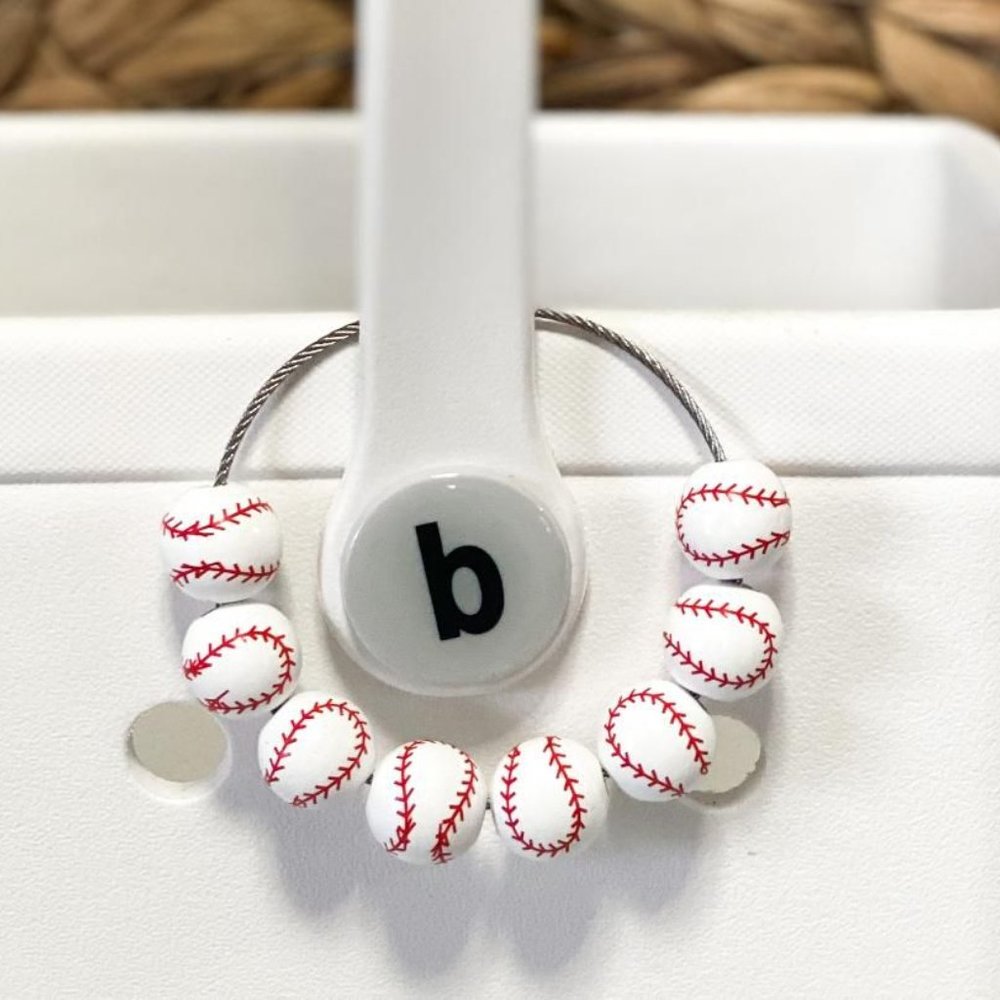 Baseball Beaded Sports Bogg Bag Charm Keychain